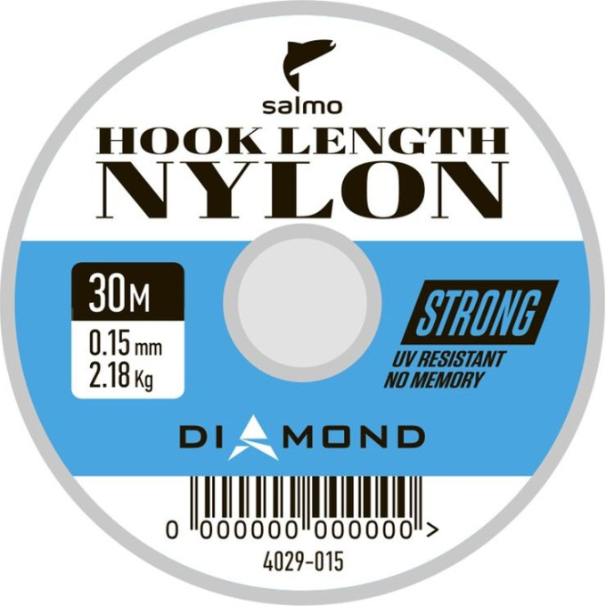 Леска монофильная SALMO DIAMOND HOOK LENGTH NYLON 030/015 4029-015